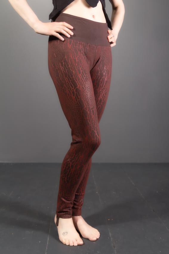 leggings en fibres naturelles ayam creation texture d'écorce vêtement décontracté vêtement de yoga legging brun vêtement de festival